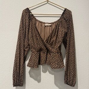 Millibon Brown Geometric Blouse